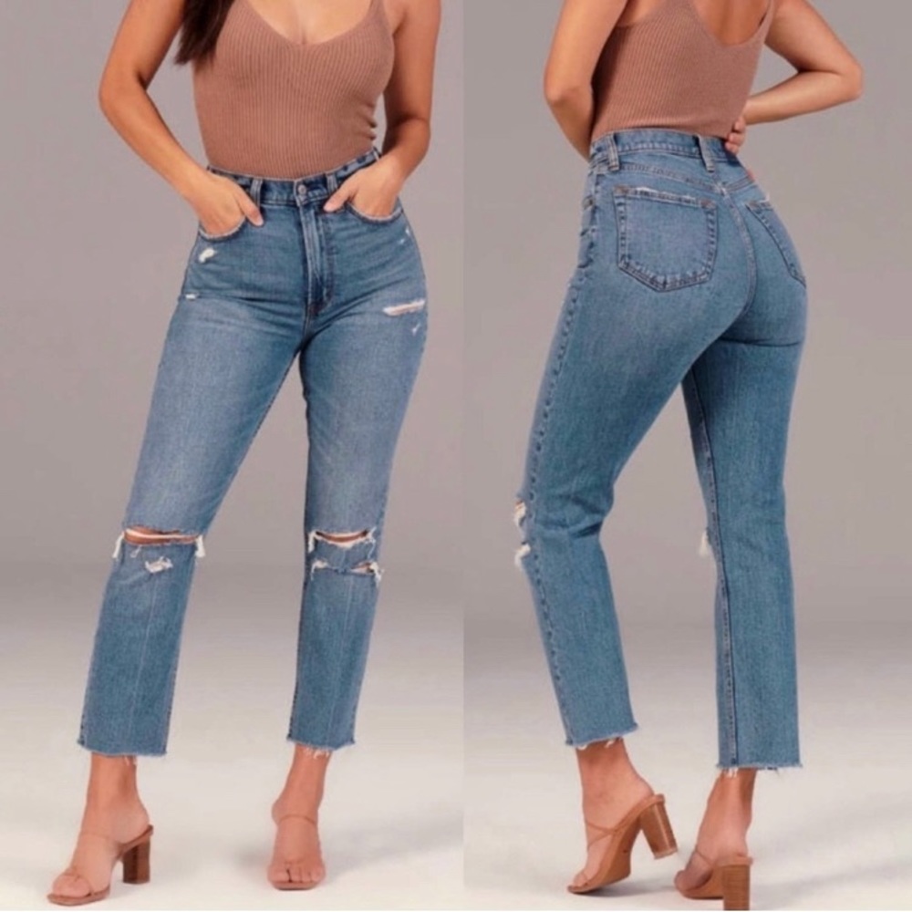 Abercrombie & Fitch Blue Straight Leg Jeans